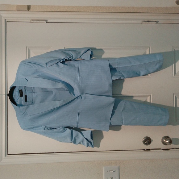 Tahari Women´s Ice Blue Prinstriped Ruched Sleeve...
